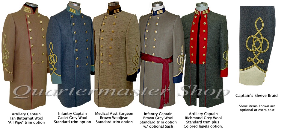 Details about   Civil War  Richmond Grey CS  Cavalry LIEUTENANTS  Frock Coat All Sizes 